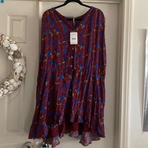 Free people long sleeve mini dress size L